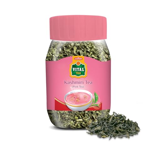 Eastern Vital Tea Kashmiri Kahwa Tea Jar - Made From Pink Tea Leaves (100 grams)