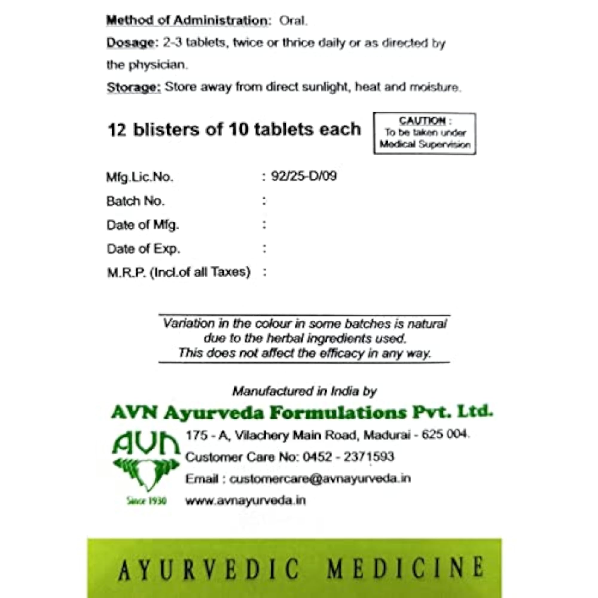 Maharasnadi Kashayam Tablets, 120 Tablets