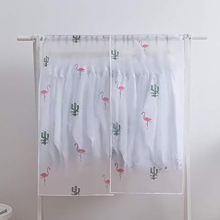 Amazon 洋服カバー ハンガーラックカバー 衣類カバー スーツカバー 防水 防塵 防カビ おしゃれ パイプハンガー カバー ハンガーカバー 大きいサイズ 半透明 洋服収納 ダストカバー ストレージスタイル 取付簡単 1個 フラミンゴ 衣類カバー オンライン通販
