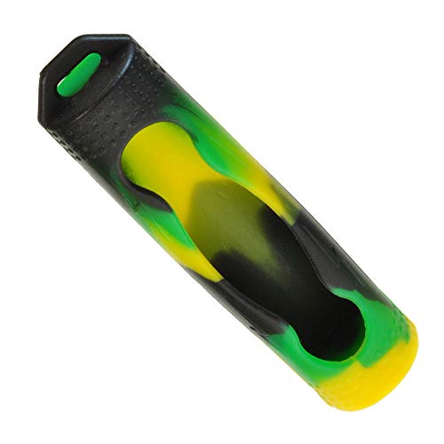 Armerah 18650 eCig Vape Akku Schutzhülle Silikon Gummi Single schwarz-grün-gelb Cover