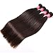 Dinoce Compatible with Longqi Beauty Brazilian Straight Hair 3 Bundles Virgin Silky Straight Virgin Human Hair 300g 12 14 16 Inches Natural Color
