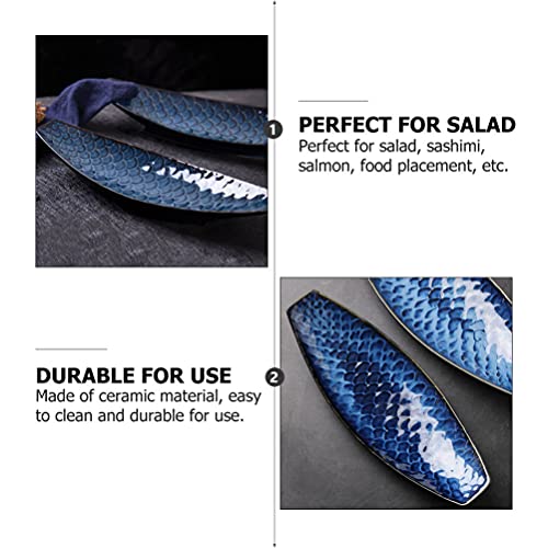 Doitool Japanese Ceramic Sushi Plate Boat Shape Plate Dessert Plate Sushi Geta Serving Platter Serving Dishes For Home Kitchen Restaurant #TOP6