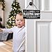 Putuo Decor Baby Sleeping Door Sign for Front Door PVC Shhh Baby Is Sleeping Do Not Knock or Ring Doorbell Door Hanger Sign No Soliciting Sign for Home Baby Room Nursery Kindergarten Decor, black