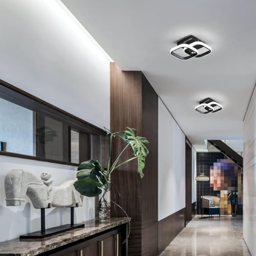 Image of Modern Dimmable LED Ceiling Light | Flush Mount Black Fixture with 3 Color Modes | Adjustable Brightness for Bedroom, Living Room & Dining Room (Ceiling Light (803))