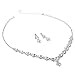 Topwholesalejewel Silver Crystal Rhinestone and Crystal Circle Stones NecklaceMatching Dangle Earrings Jewelry Set