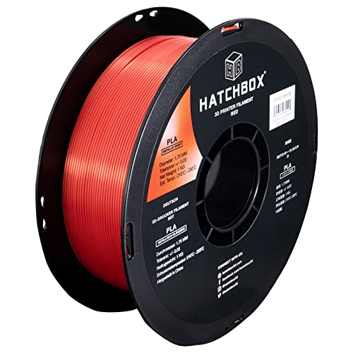 HATCHBOX Metallic Finish PLA 3D Printer Filament, Dimensional Accuracy +/- 0.03 mm, 1 kg Spool, 1.75 mm, Red