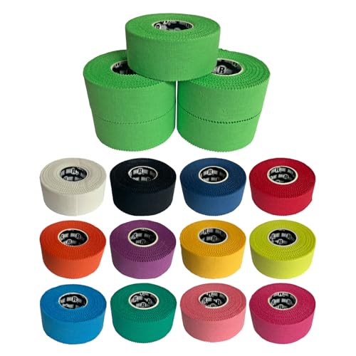 Image of Ringside 1 inch Athletic Trainers Tape, Cotton Kinesiology Tape for Combat Sports, Adhesive, 30 Foot Rolls, Green, 5 Pack