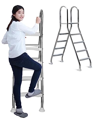 Escalera para Piscina Elevada 4 Peldaños Escalera de Piscinas de hasta 135cm Altura, Escalera para Piscinas Elevadas para Piscinas de Cualquier Tipo, Escalera de Seguridad de Desmontable