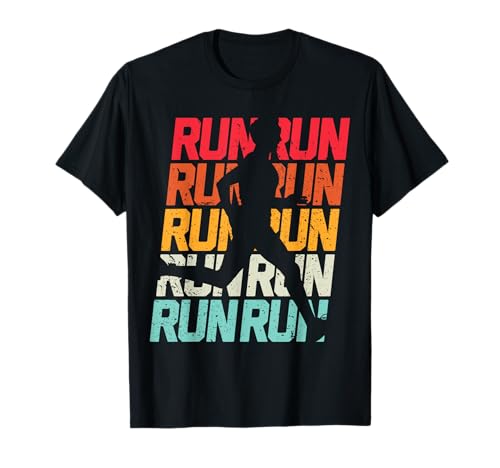 Retro RUN Runner Jogger Marathon Vintage For Boys Men Camiseta