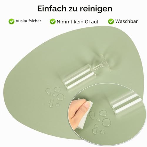 YIHELU Tischset Abwaschbar&Untersetzer,Doppelseitige Oval Platzsets 6er Set – Ansicht 5