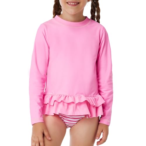 Image of HODOSPORTS Girls Rash Guard Shirts Swimsuit UPF 50+ Quick Dry Two Piece Long Sleeve Bathing Suits