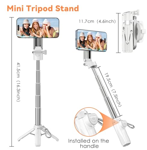Mini selfie stick avec télécommande Bluetooth pour iPhone et Android - 7