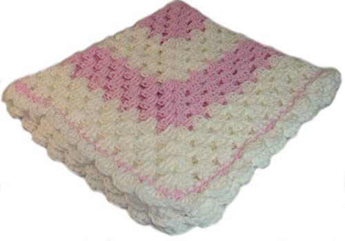 Baby Blanket Cozy 30x30 Pink and White