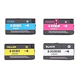 Haofy Tintenpatronen-Set, Hochleistungs-Drucker-Tintenpatrone für Officejet Pro 251dw, Farbechtes Drucken für Krankenhäuser, Schulen, Finanzunternehmen, 4-teiliges Tintenpatronen-Set für den
