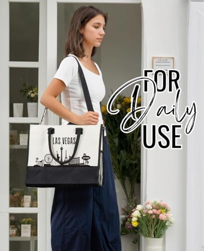 Bolso Tote Canvas InnoBeta Las Vegas Skyline miniatura 3