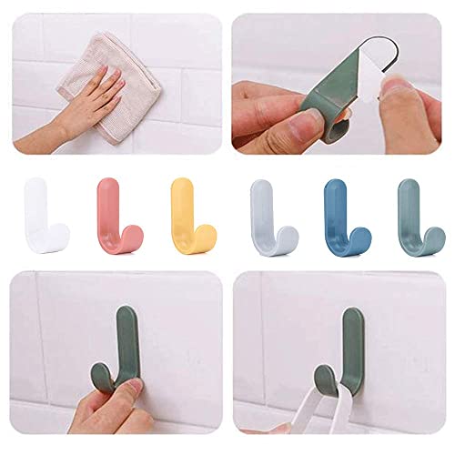 Juliyeh-12-Pieces-Self-Adhesive-Hooks-Wall-Hanging-Plastic-Creative-Cute-J-Shaped-Hooks-Powerful-Self-Adhesive-Hooks-for-General-Bathroom-Kitchen-Use-Sticky-Wall-Hook-Waterproof