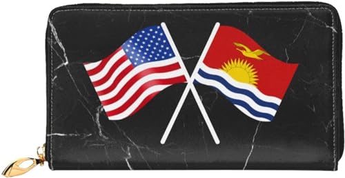 American And Kiribati Flag Wallet Card Bag