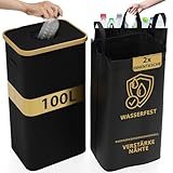 Deco haus® Pfandflaschen Sammelbehälter 100L [Extra Tragetasche] - Pfandflaschen Aufbewahrung mit Loch - Flaschensammler Leergut Faltbar Pfandbehälter - Recycling Behälter Leergut Sammelbehälter