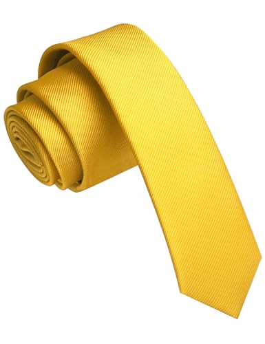 JEMYGINS 1.58" Gold Skinny Tie Slim Necktie for Men(4cm) (16)