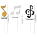 72 Pieces Glitter Music Notes Cupcake Toppers Cake Toppers Picks for Food Fruit and Birthday Party Decoration (Gold, Black, Silver)