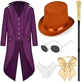 GANSHAYA Halloween Costume Set for Adult Men Include Tuxedo Tailcoat Top Hat...