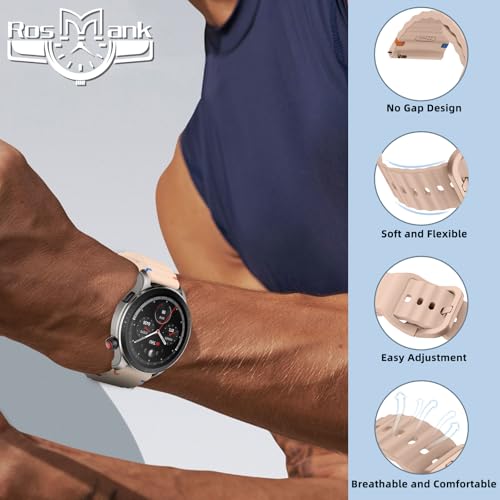 Image of 22mm Silicone Watch Band Compatible with Amazfit T-Rex 3 Pro 48mm /Balance 2 /Balance /Bip 6 /Bip 5 /GTR 4 /GTR 3 /GTR 2 /GTR 47mm, Wavy Replacement Strap for Amazfit Cheetah /Stratos 3 /2s