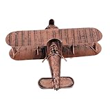 NIYANGLE Vintage Eisen Flugzeug Modell mit Patina Dekoratives Retro Dekoobjekt für Schreibtisch Regal und Büro Nostalgisches Geschenk für Flugzeugfans und Sammler Detailgetreues Metall