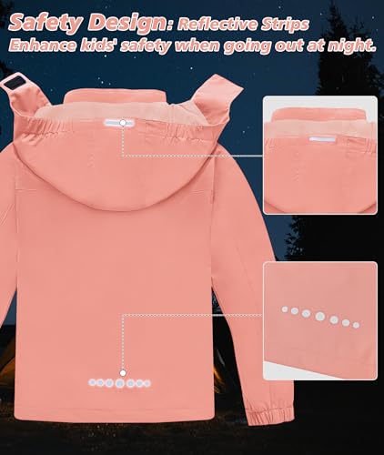 Image of Boys Rain Jacket Kids Lightweight Rain Jackets Waterproof Hooded Windbreaker Outdoor Coats for Boys Girls