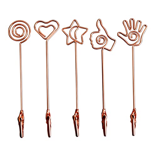 Sosoport 10Pcs Rose Gold Double End Memo Clip Holders for Photos Notes and Table Numbers Moveable Sturdy Design for Weddings Parties and Home Decor