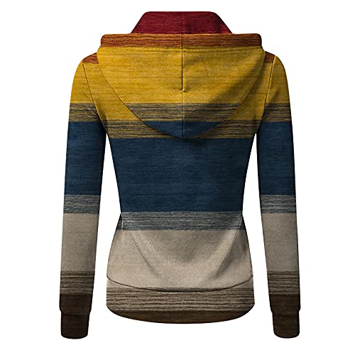 Sweats à capuche femme épais vêtement manches longues à rayure