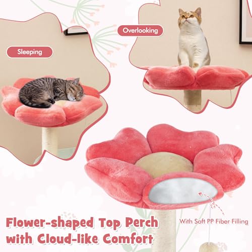 Árbol para Gato Flor 49 Pulgadas Multi-Niveles con Rascadores miniatura 5