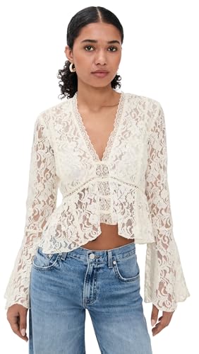 Amazon.com: Free People Women's Whispering Love Lace Top, Tofu, L