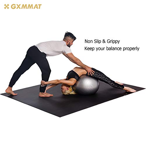 GXMMAT Large Yoga Mat 6'x6'x7mm, Thick Workout Mats for Home Gym Flooring, Extra Wide and Thick, Non-Slip Quick Resilient Barefoot Exercise Mat, Ultra Comfortable Cardio Mat for Pilates, Stretching - Thumbnail 5