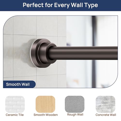 Image of ENJOYBASICS 2 Pack Tension Curtain Rod, 32-66 inch Adjustable, Stable, Bronze