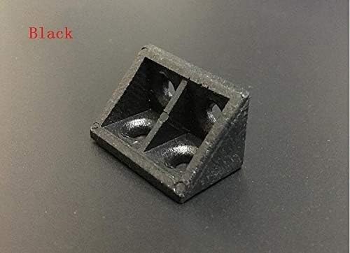 Angle Code, Angle Code 90 Right Angles Cabinet Furniture Fittings 100Pcs - Brackets (Color : Black)