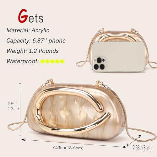 Image of Gets Acrylic Purses and Handbags for Women Multicolor Perspex Geometric Patterns Box Clutch Banquet Evening Crossbody Handbag