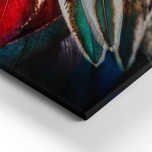 Plumes d'oiseaux marron clair image sur toile 60x40cm Wallfluent - 3