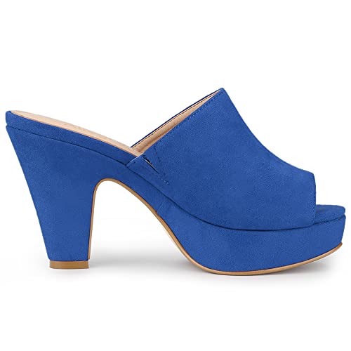 Image of Allegra K Women's Open Toe Platform Chunky Heel Slides Sandals