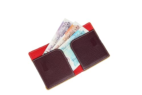 grande 762 Genuine Leather Card Holder For Men Slim Minimalist Card Case Small Magnetic Wallet - Yellow Multicolor3