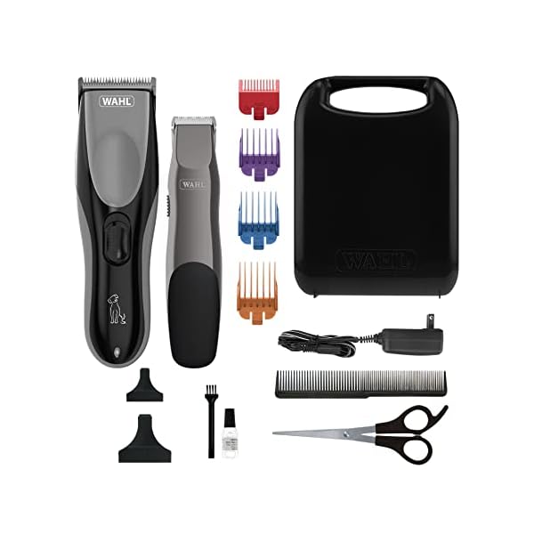 WAHL Canada Groom Pro Rechargeable Pet Clipper, rechargeable dog clipper with up to 60 minutes of cordless use, cut through fine, short, and coarse coats – Model 58125, Black WAHL Canada Groom Pro Rechargeable Pet Clipper, rechargeable dog clipper with up to 60 minutes of cordless use, cut through fine, short, and coarse coats – Model 58125, Black