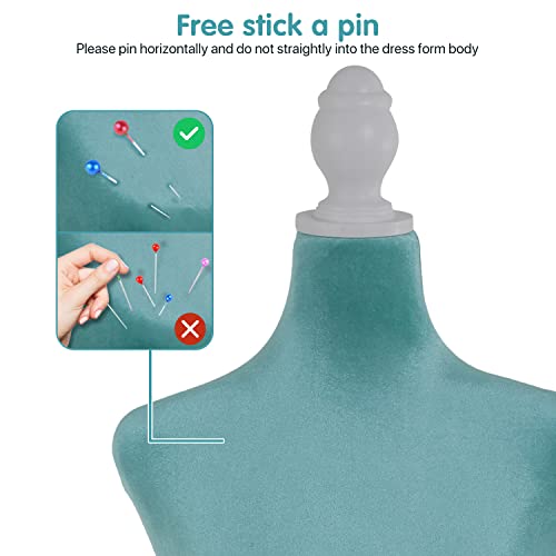 Female Mannequin Torso Mannequin Body Dress Form Mannequin Height Adjustable 49.6-63.4 Inch With Wooden Tripod Stand For Window Display Store Dress Jewelry Display Sewing (Green) #TOP4