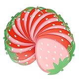 HIAKDOFT 4 Stück Teiliges Erdbeer Wimpel Banner Papiergirlande mit Farbverlauf Leichte Hängende Partydeko für Fenster Wiederverwendbar für Erdbeer Mottopartys und Kinderfeiern