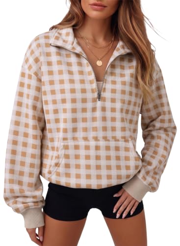 Sweatshirt for Women Half Zip Long Sleeve Casual Pullover Tops