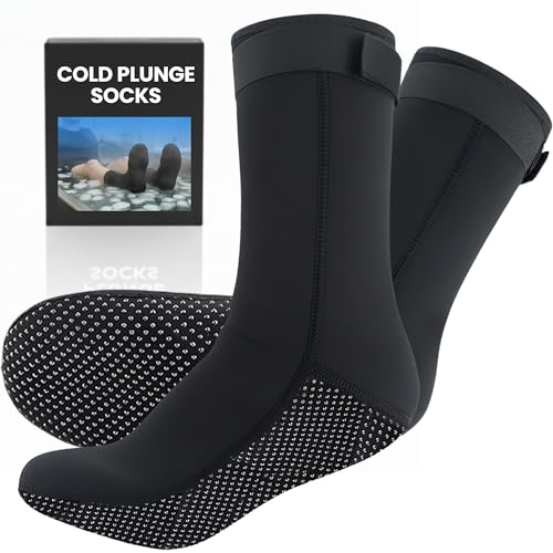 Cold Plunge Socks for Ice Bath Recovery 3mm Neoprene Thermal Booties Non-Slip Water Socks for Ice Bath Cold Therapy Sauna Surf & Swim Keep Feet Warm Reduce Pain Enhance Recovery (Large)