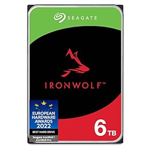 Seagate IronWolf 6TB NAS Internal Hard Drive HDD – CMR 3.5 Inch SATA 6Gb/s 5600 RPM 256MB Cache for RAID Network Attached Storage – Frustration Free Packaging (ST6000VN001)