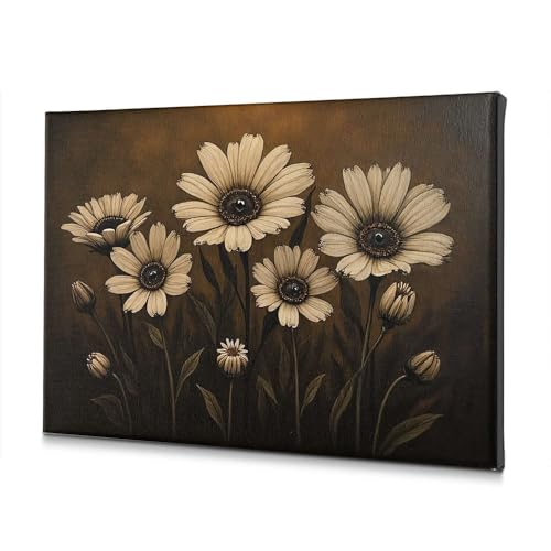 Peinture murale côtière artistique haut de gamme fleurs blanches 20x30