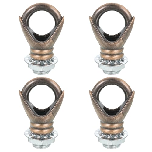 QUARKZMAN Dado Ad Anello Carico Massimo 22lb Filettatura M10 Forma Ad Anello Anello Femmina Con Tubi Filettati Rondelle Dadi Per Lampadario A Sospensione, Rosso Bronzo Confezione Da 4