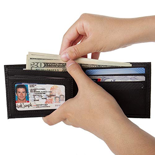 Dickies Men's Bifold Wallet-High Security With Id Window And Credit Card Pockets, Classic Black, One Size #TOP6