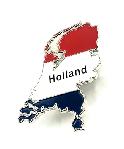 Pin's en métal émaillé avec carte des Pays-Bas, Pays-Bas, Pays-Bas, Europe, taille unique, Métal