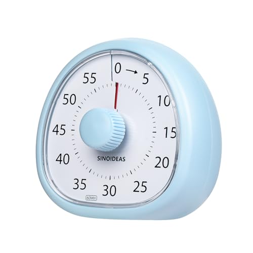 SINOIDEAS Visueller Timer für Kinder & Erwachsene 60 Minuten Countdown Timer (Blau)